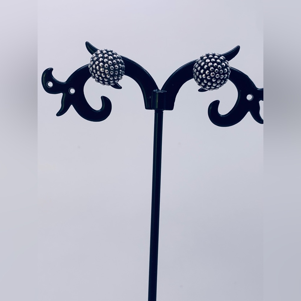 Silpada Rare Oxidized Sterling Silver Knobbed Ball Post Earrings